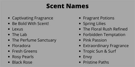 scented scents names.